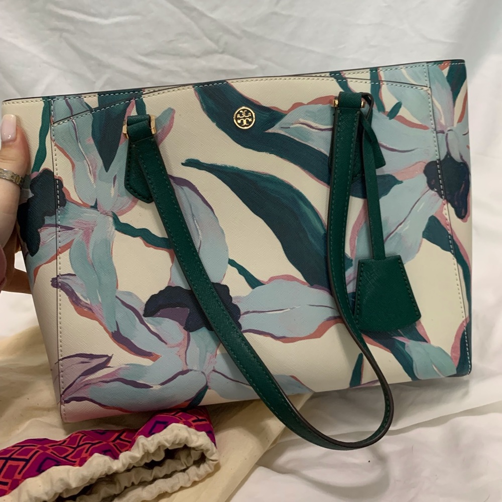 Tory Burch Ella Desert Printed Tote Bag Purse